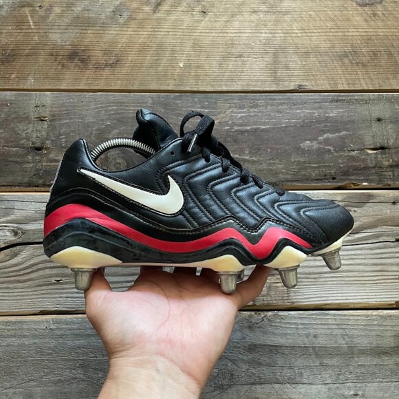 New Men Vintage Nike Rugby XV Black Red Cleats Shoes main image 5